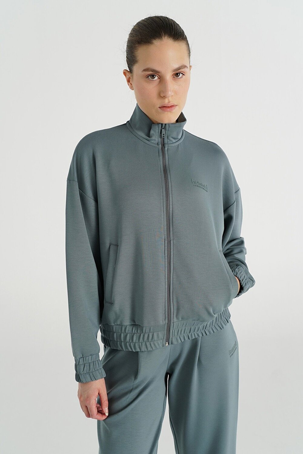 Kadın Gri SABRINA FERMUARLI SWEATSHIRT 922293-7319 | hummel