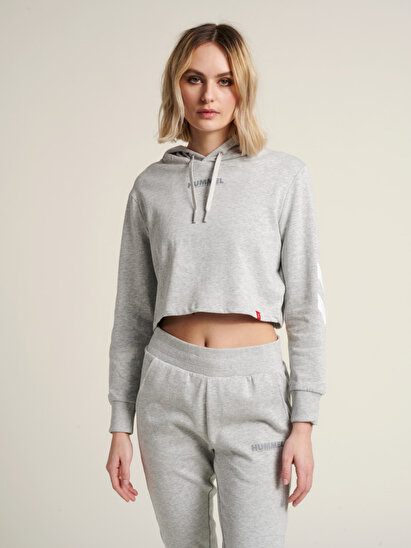 LEGACY WOMAN CROPPED HOODIE Gri Kadın Hoodie