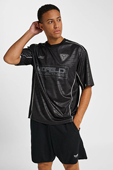 LOOSE TIGER SOCCER JERSEY KISA KOLLU TİŞÖRT Siyah Unısex Tişört