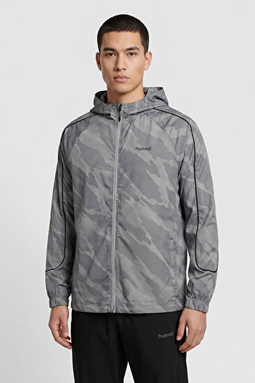AOP HYBRID TRACK FERMUARLI SWEATSHIRT Siyah Erkek Fermuarlı Sweatshirt