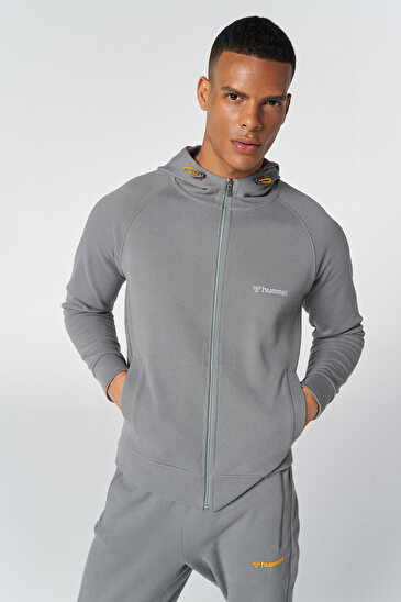 KASH FERMUARLI HOODIE Gri Erkek Fermuarlı Hoodie