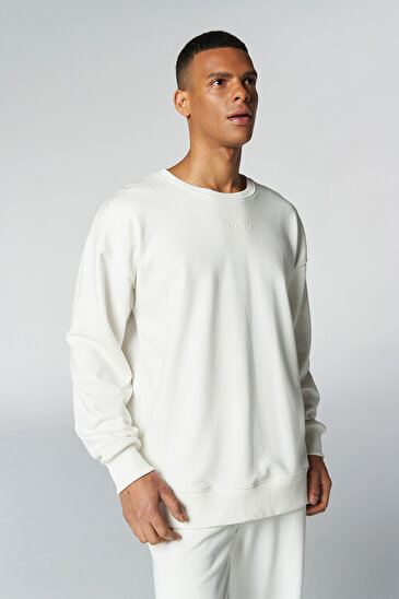 MADDOX OWESIZE SWEATSHIRT Beyaz Erkek Sweatshirt 