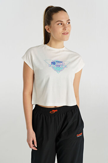 AFRA KISA KOLLU TİŞÖRT Beyaz Kadın Tişört