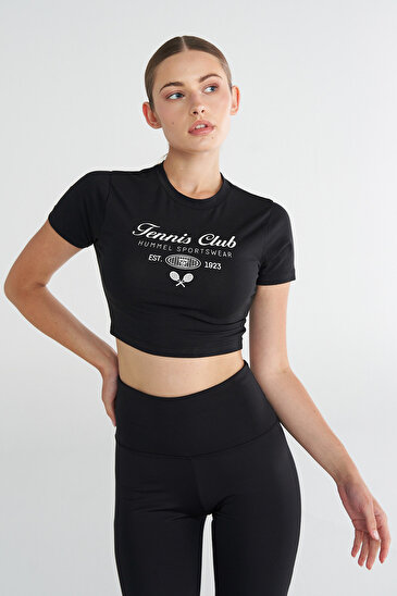 PATINO KISA KOLLU TİŞÖRT Siyah Kadın Tişört