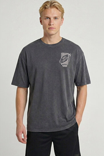 YUYUBA KISA KOLLU TİŞÖRT Siyah Erkek Tişört