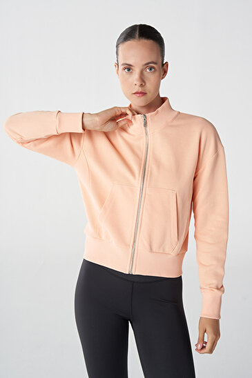 RIVER FERMUARLI SWEATSHIRT Turuncu Kadın Fermuarlı Sweatshirt