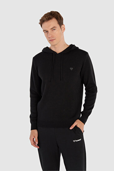 LENZ KNIT HOODIE Siyah Erkek Hoodie