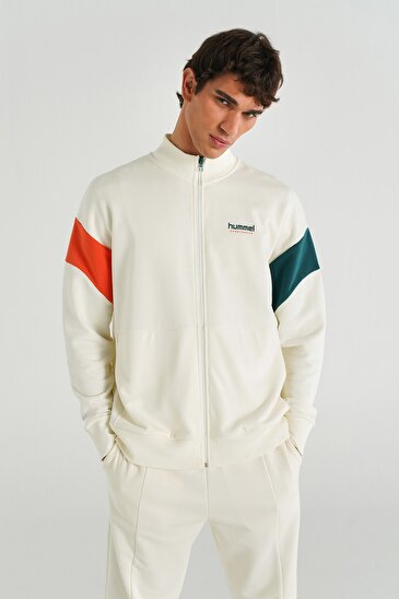 LAMBERTI FERMUARLI SWEATSHIRT Beyaz Erkek Sweatshirt