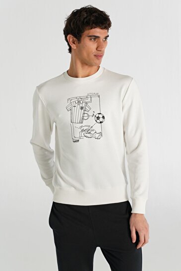 VETON SWEATSHIRT Beyaz Erkek Sweatshirt