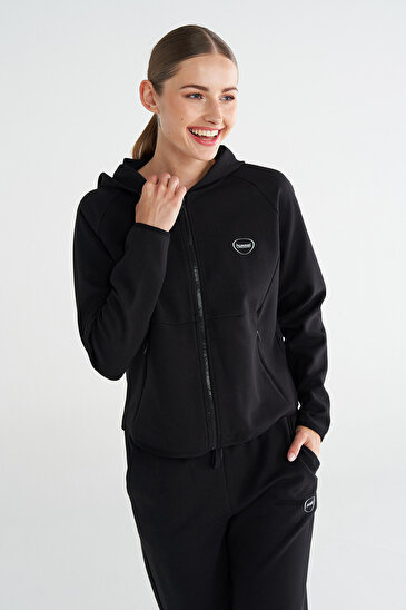 TECH FERMUARLI HOODIE Siyah Kadın Hoodie