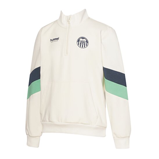 WALKES ÇOCUK YARIM FERMUARLI SWEATSHIRT Ekru Çocuk Hoodie