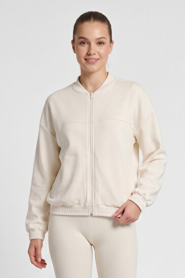 EMBER FERMUARLI SWEATSHIRT Ekru Kadın Fermuarlı Sweatshirt