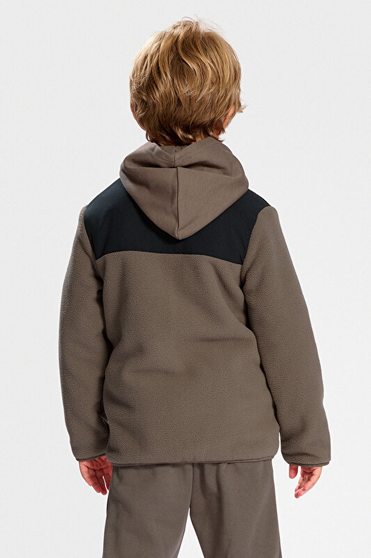 DARE ÇOCUK POLAR SWEATSHIRT Kahverengi Çocuk Fermuarlı Sweatshirt