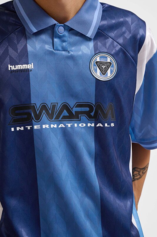 LOOSE KISA KOLLU FUTBOL FORMASI Lacivert Unisex Tişört