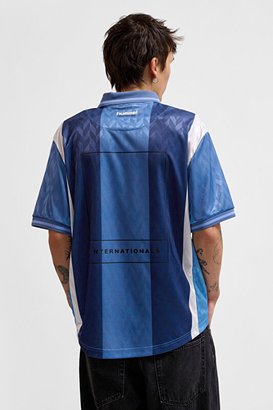 LOOSE KISA KOLLU FUTBOL FORMASI Lacivert Unisex Tişört