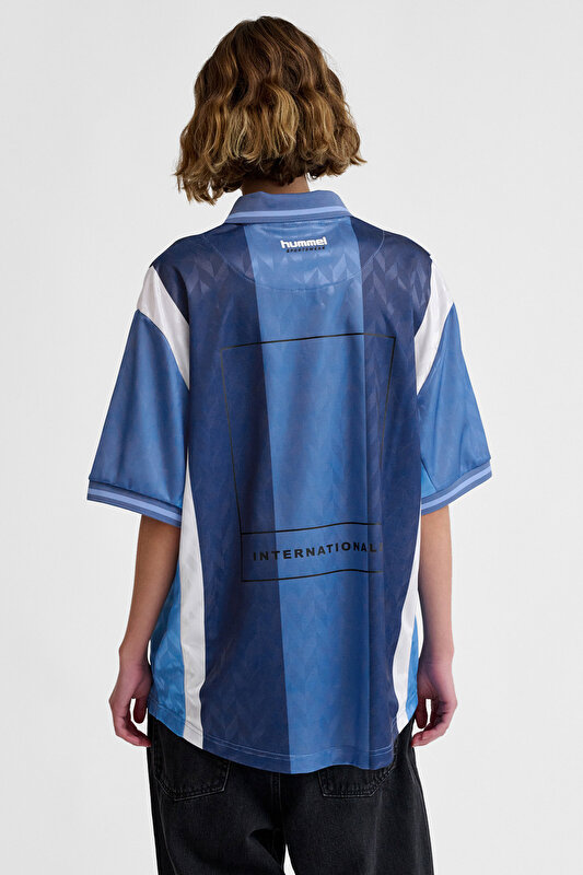 LOOSE KISA KOLLU FUTBOL FORMASI Lacivert Unisex Tişört