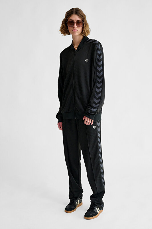 ARCHIVE REGULAR POLY AOP FERMUARLI SWEATSHIRT Siyah Unisex Sweatshirt