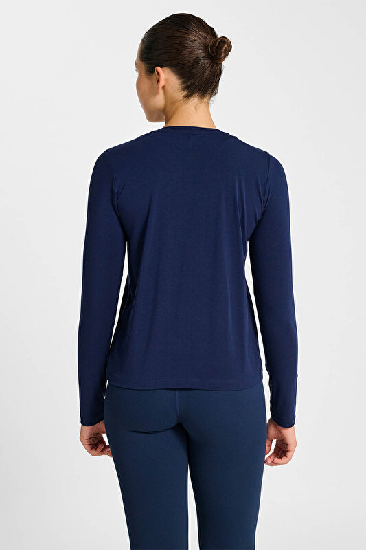 YOGA SOFT LOOSE W UZUN KOLLU TİŞÖRT Lacivert Kadın Tişört
