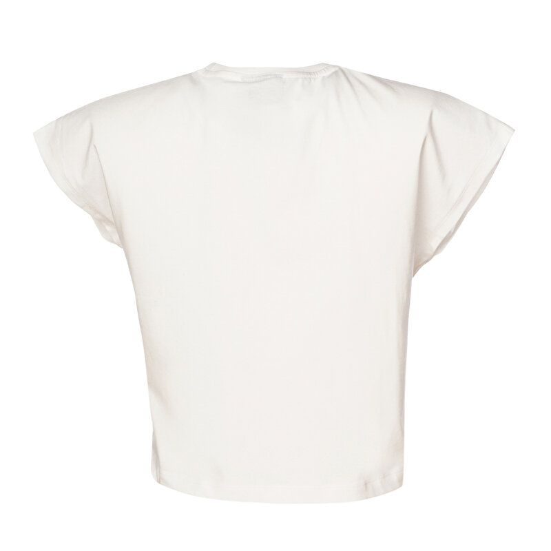 AFRA KISA KOLLU TİŞÖRT Beyaz Kadın Tişört