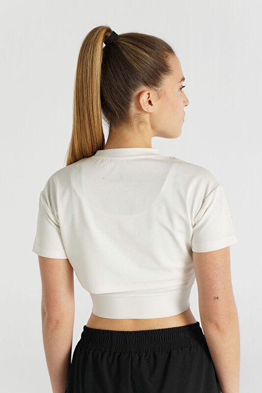 JENES KISA KOLLU TİŞÖRT Beyaz Kadın Tişört