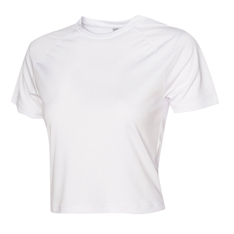 VALERY CROP KISA KOLLU TİŞÖRT Beyaz Kadın Tişört