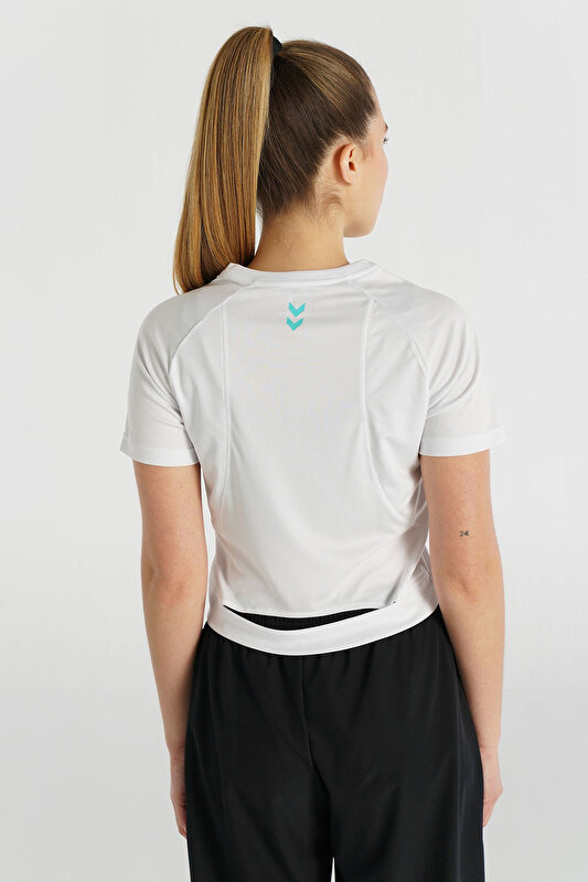 VALERY CROP KISA KOLLU TİŞÖRT Beyaz Kadın Tişört