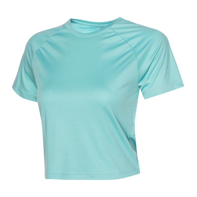 VALERY CROP KISA KOLLU TİŞÖRT Yeşil Kadın Tişört