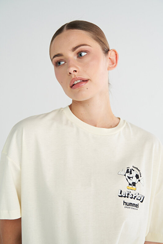 JENAS KISA KOLLU TİŞÖRT Ekru Kadın Kısa Kollu Tişört