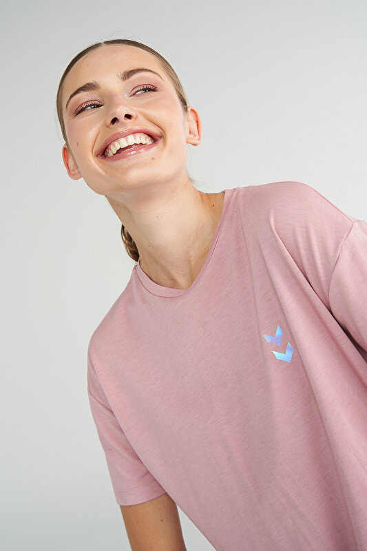 MELTON KISA KOLLU TİŞÖRT Pembe Kadın Tişört