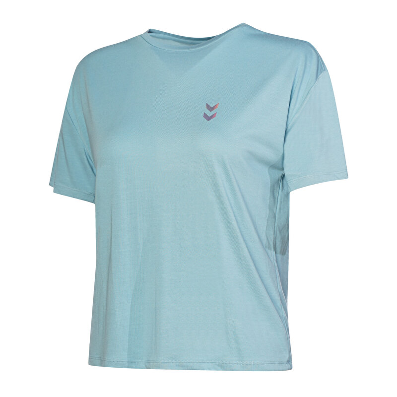 MELTON KISA KOLLU TİŞÖRT Mavi Kadın Tişört