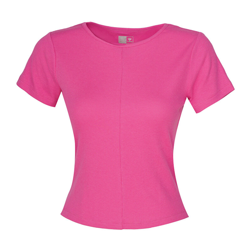 REPORTAJE KISA KOLLU TİŞÖRT Pembe Kadın Tişört