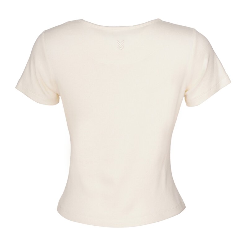 REPORTAJE KISA KOLLU TİŞÖRT Ekru Kadın Tişört