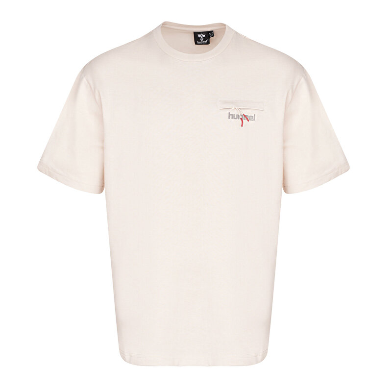 VIVERES OVERSIZE KISA KOLLU TİŞÖRT Ekru Erkek Tişört