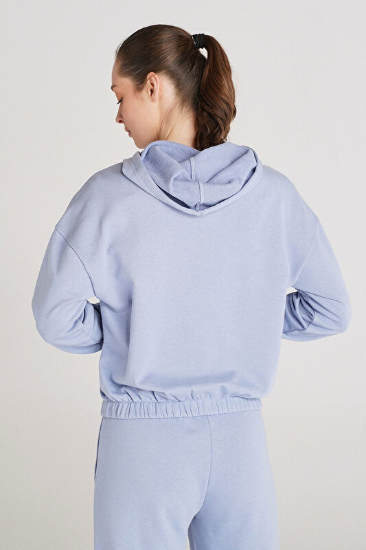 MONEGRAS FERMUARLI HOODIE Mavi Kadın Fermuarlı Hoodie
