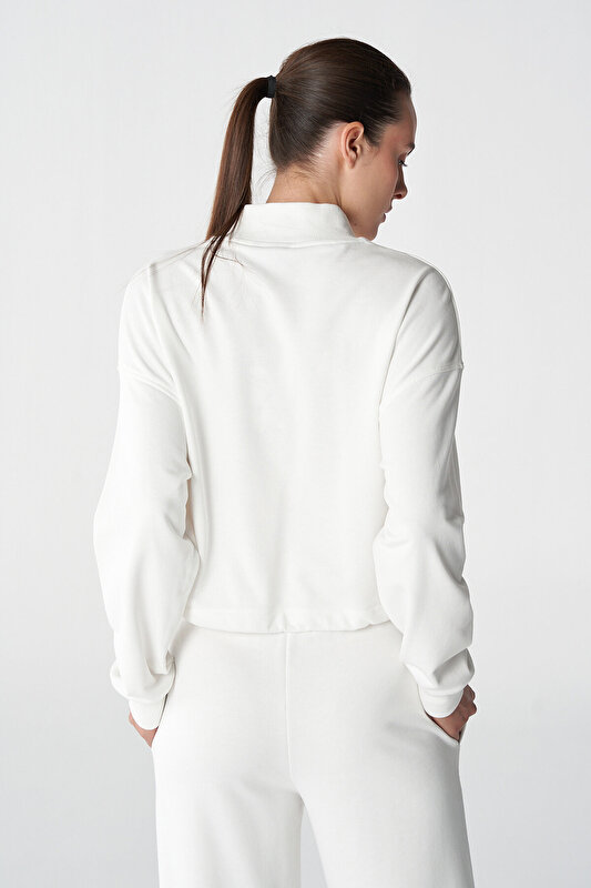 FREYA FERMUARLI SWEATSHIRT Beyaz Kadın Fermuarlı Sweatshirt