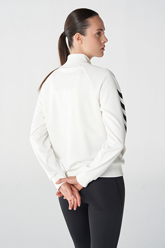 GENESA FERMUARLI SWEATSHIRT Beyaz Kadın Fermuarlı Sweatshirt
