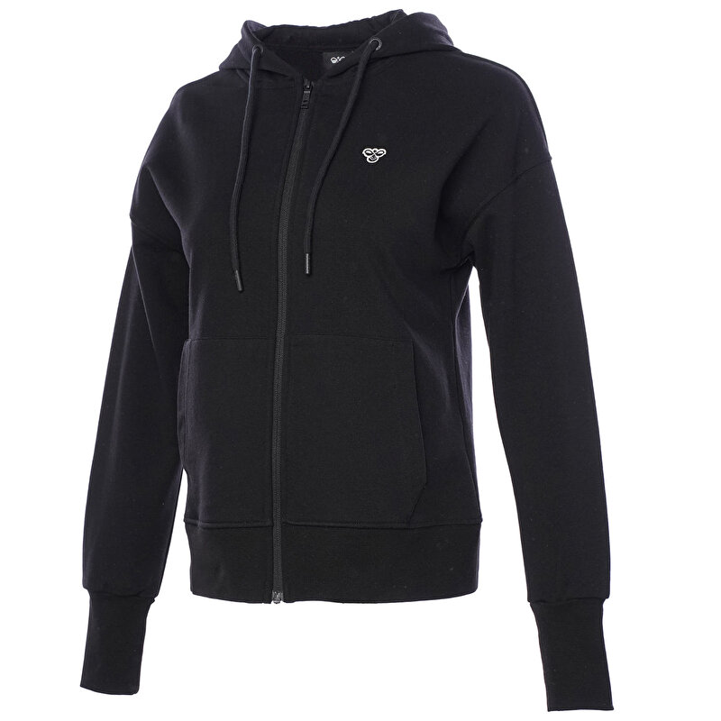 T-IC ICONA FERMUARLI HOODIE Siyah Kadın Hoodie