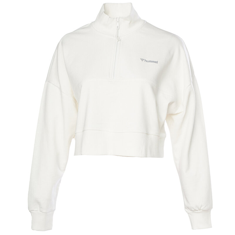 SHURA OVERSIZE FERMUARLI SWEATSHIRT Beyaz Kadın Fermuarlı Sweatshirt