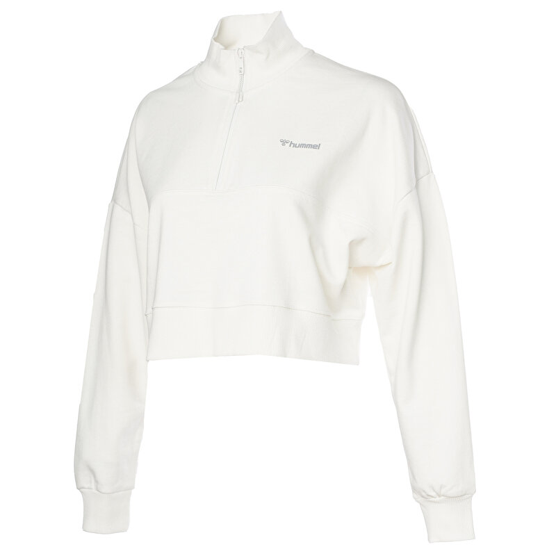 SHURA OVERSIZE FERMUARLI SWEATSHIRT Beyaz Kadın Fermuarlı Sweatshirt