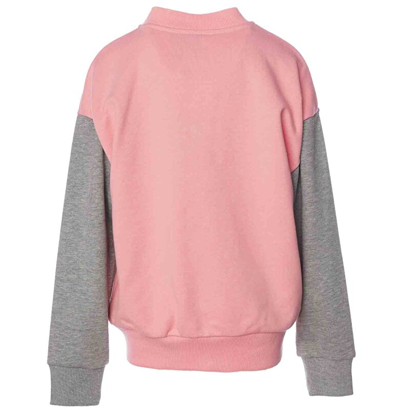 DAGNES BOMBER ÇOCUK FERMUARLI SWEATSHIRT Pembe Çocuk Fermuarlı Sweatshirt