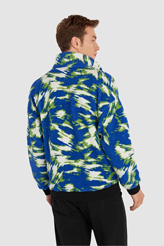 HIVER POLAR FERMUARLI SWEATSHIRT Mavi Erkek Fermuarlı Sweatshirt