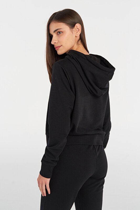 T-TE ELEMENTAL SHORT HOOIDE Siyah Kadın Hoodie