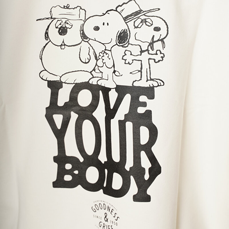 SNOOPY PEANUTS™ HOODIE Beyaz Kadın Hoodie