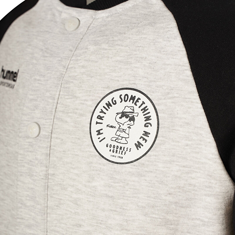 SNOOPY PEANUTS™ BOMBER FERMUARLI SWEATSHIRT Gri Erkek Fermuarlı Sweatshirt