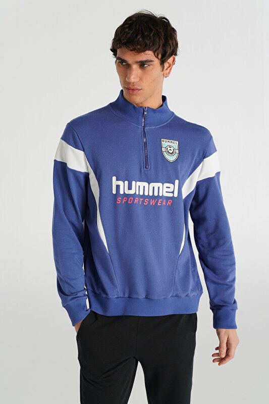 AJAN YARIM FERMUARLI SWEATSHIRT Kristal Mavi Erkek Sweatshirt