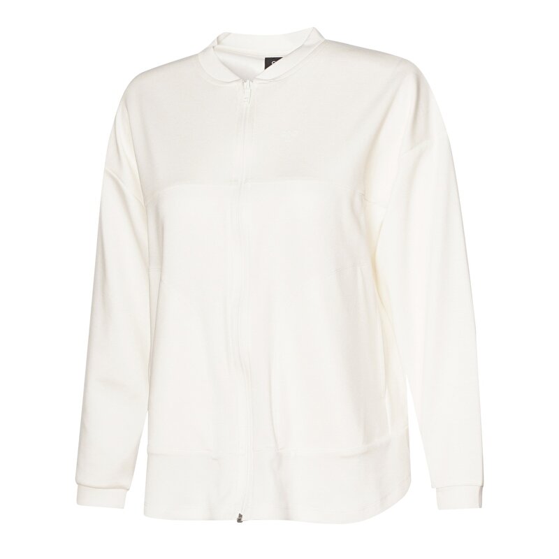 CLINT FERMUARLI SWEATSHIRT Beyaz Kadın Sweatshirt