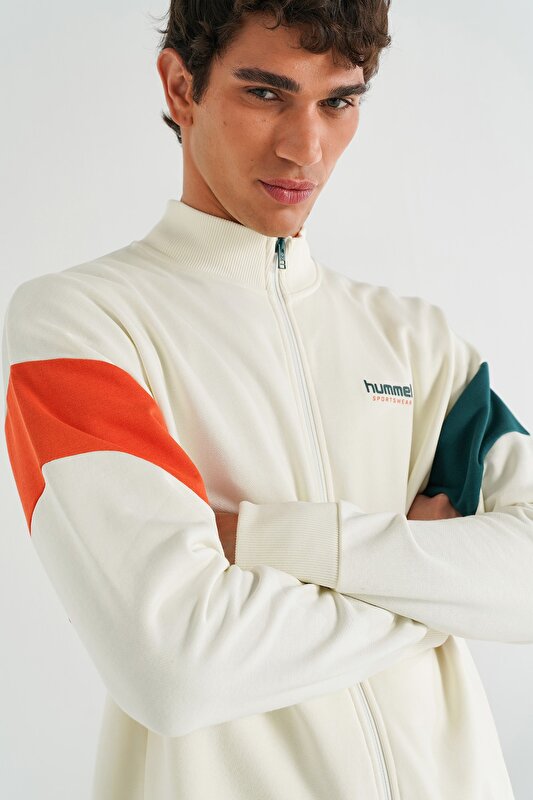 LAMBERTI FERMUARLI SWEATSHIRT Beyaz Erkek Sweatshirt