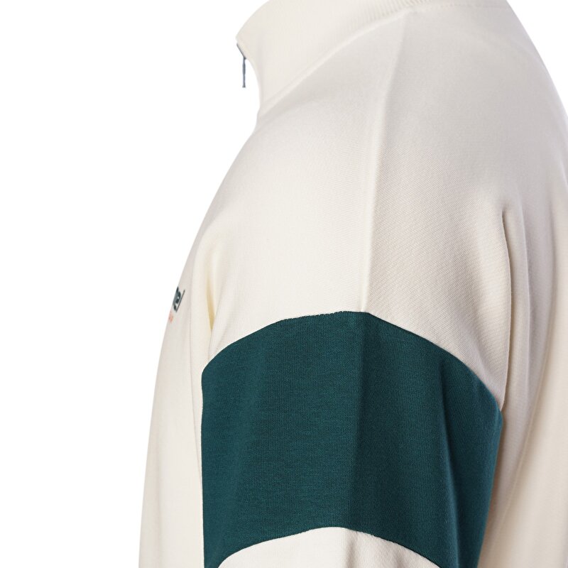 LAMBERTI FERMUARLI SWEATSHIRT Beyaz Erkek Sweatshirt