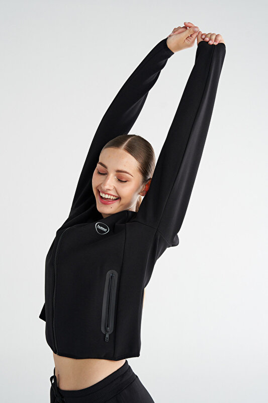 TECH FERMUARLI SWEATSHIRT Siyah Kadın Sweatshirt