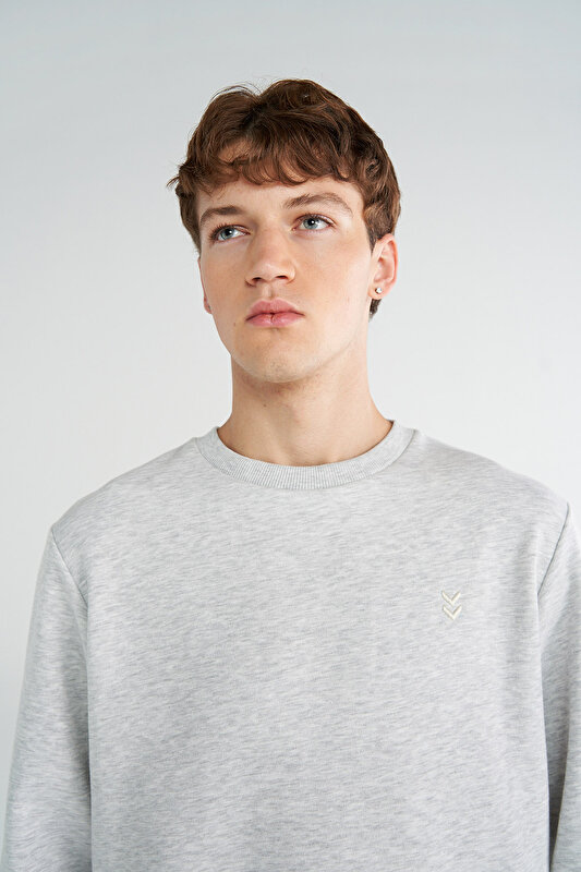 T-PULSE MALE CO REGULAR CREW NECK SWEATSHIRT Gri Erkek Sweatshirt